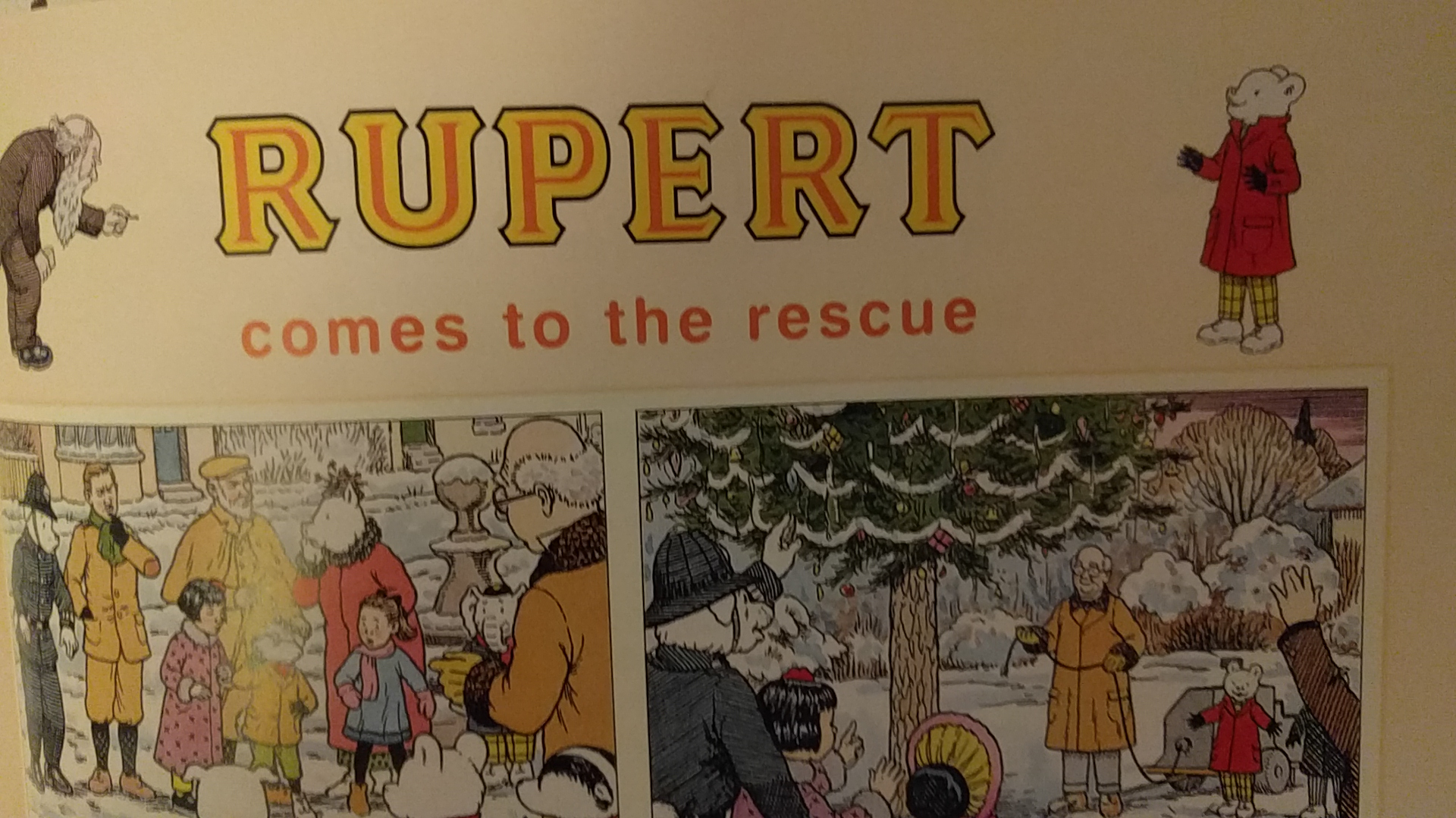 "Rupert comes to the rescue" graphic